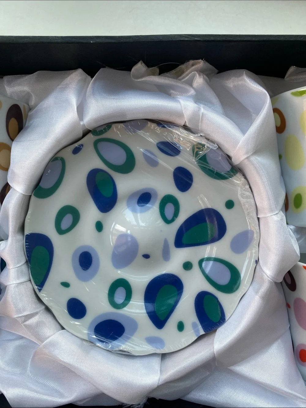 NWT Bijoux Terner Multicolor Dot Espresso Cups & Saucers Gift Set